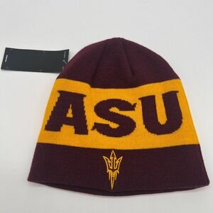 Adidas Arizona State Sun Devils ASU Beanie Maroon Gold Knit Hat NWT